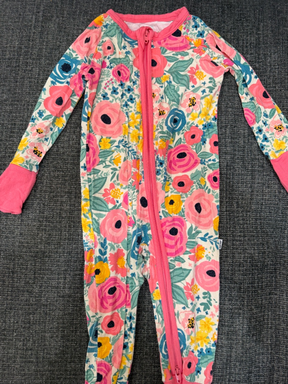 Little Sleepies Pink Floral Zip One-Piece